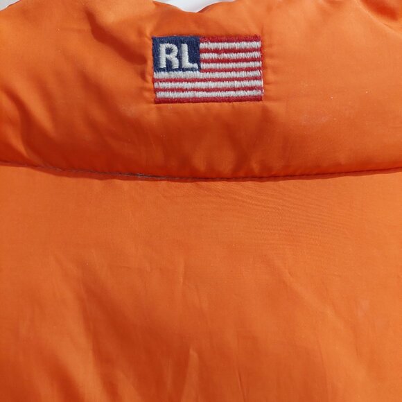 Ralph Lauren Polo Jeans Co Down Vest Boys Sz XL 20 Orange Duck Down - Picture 7 of 12